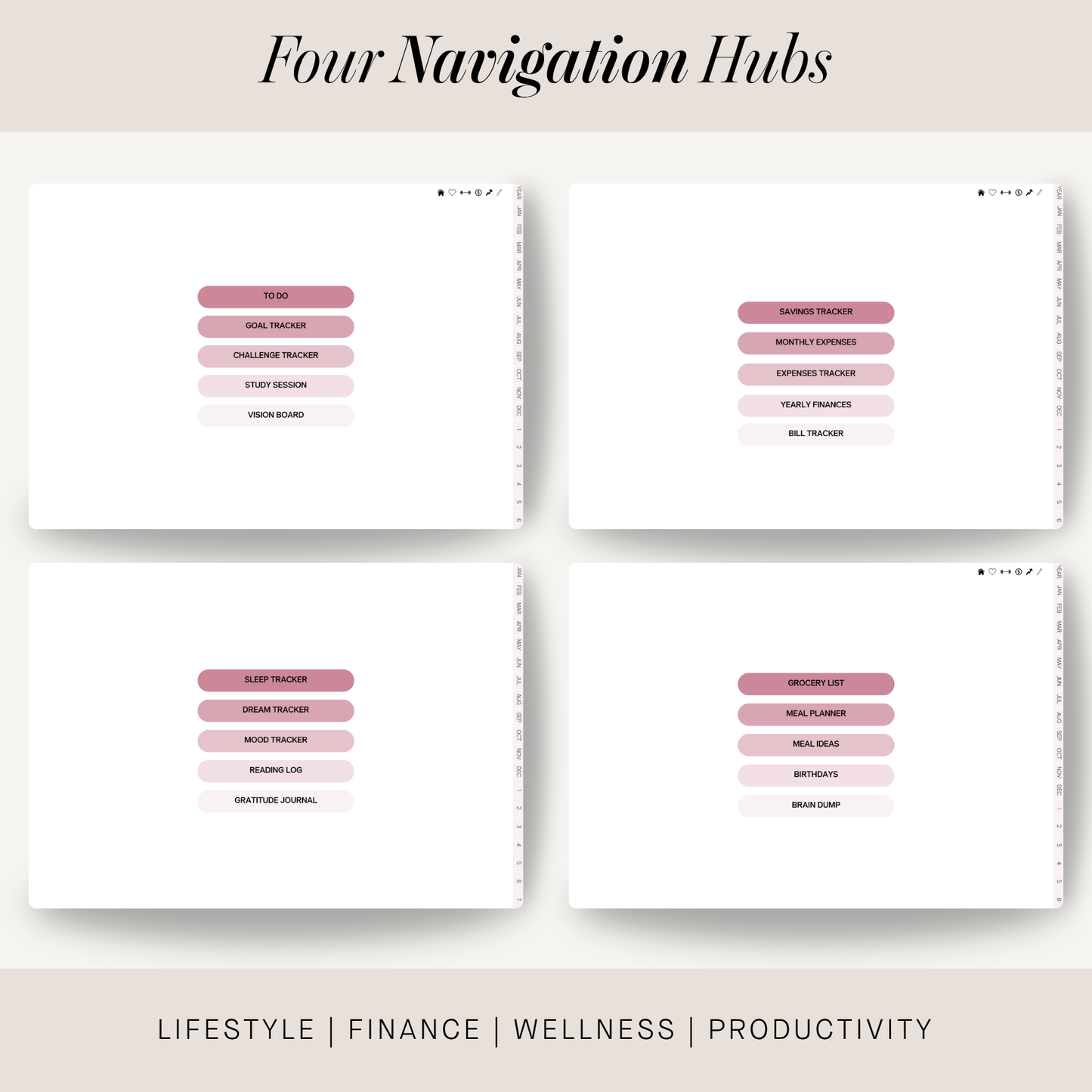 The Modern Minimal Life System — Digital & Printable Planner (Landscape Edition) Printable + Digital Planner | Yearly, Monthly, Weekly + Daily Planner | Goal Setting + Finance Tracker | Productivity + Mindset Binder