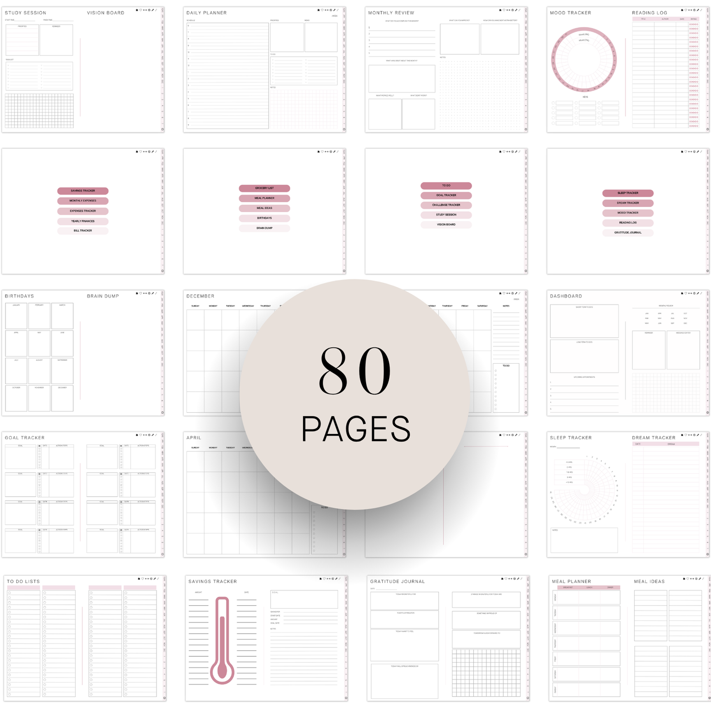 The Modern Minimal Life System — Digital & Printable Planner (Landscape Edition) Printable + Digital Planner | Yearly, Monthly, Weekly + Daily Planner | Goal Setting + Finance Tracker | Productivity + Mindset Binder