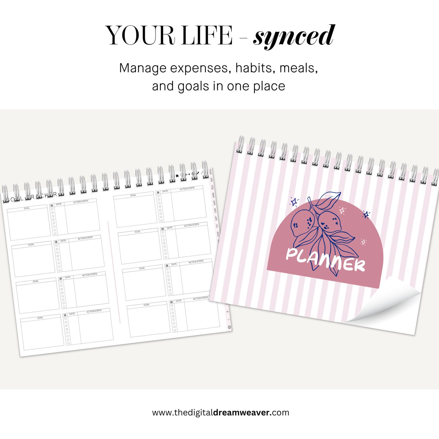 The Modern Minimal Life System — Digital & Printable Planner (Landscape Edition) Printable + Digital Planner | Yearly, Monthly, Weekly + Daily Planner | Goal Setting + Finance Tracker | Productivity + Mindset Binder