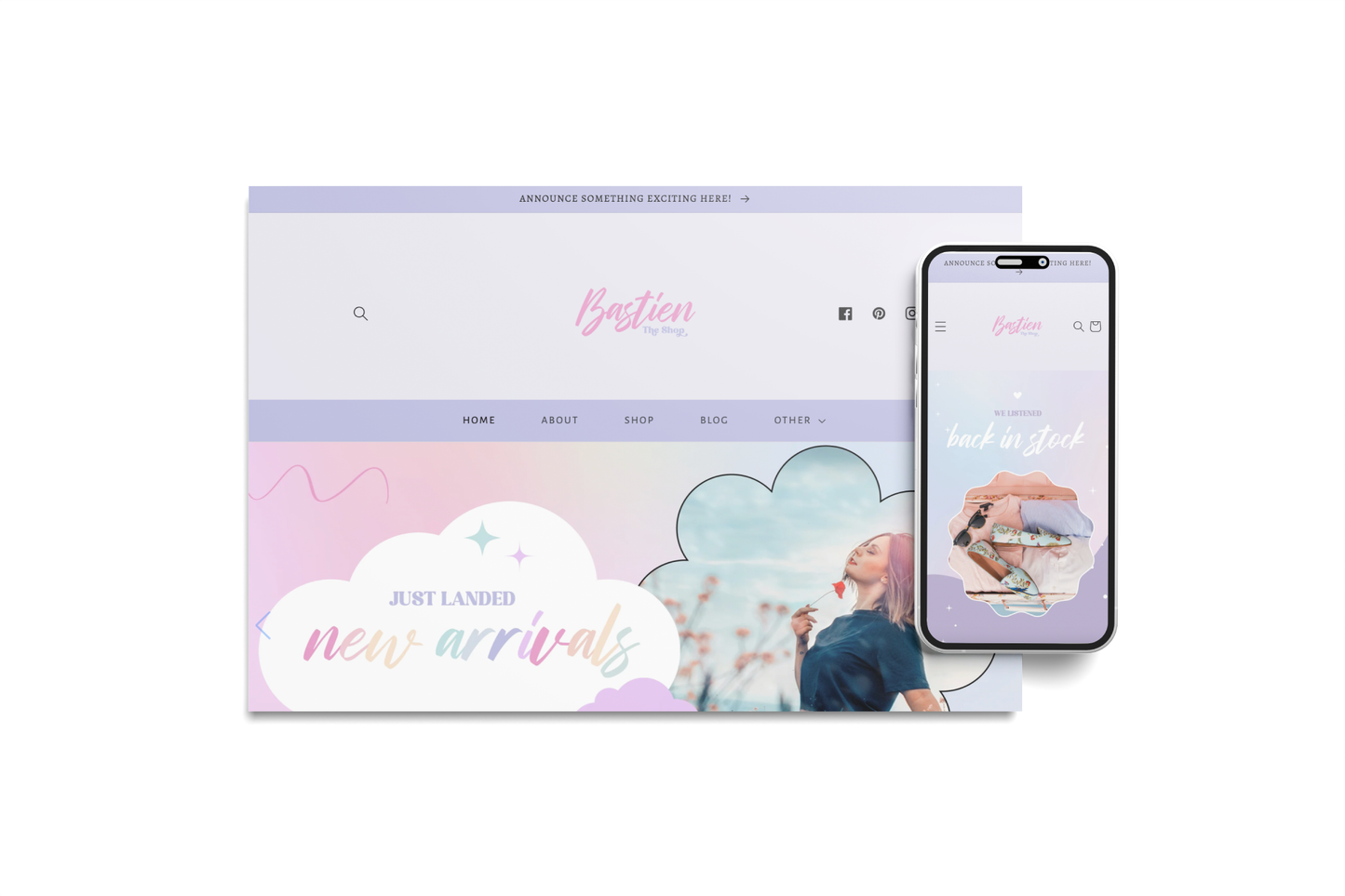 Bastien Customizable Website Template for Shopify