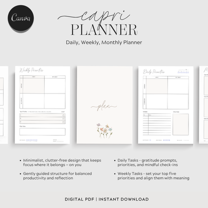 The Capri Daily, Weekly + Monthly Planner with Ikigai