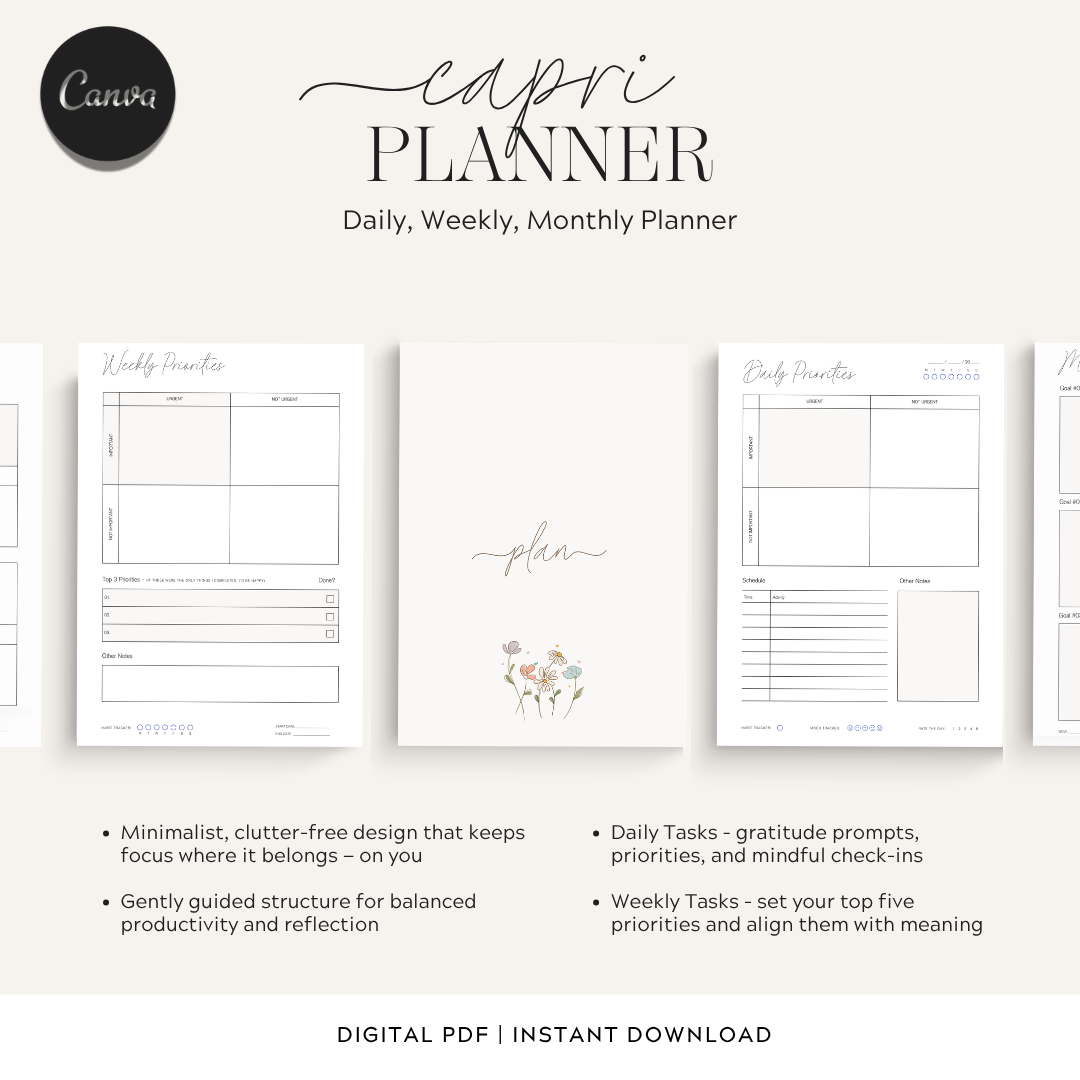 The Capri Daily, Weekly + Monthly Planner with Ikigai (Copy)
