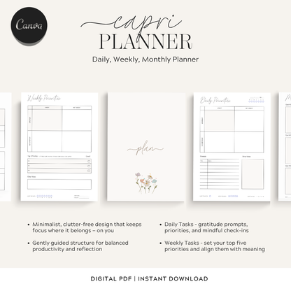 The Capri Daily, Weekly + Monthly Planner with Ikigai (Copy)