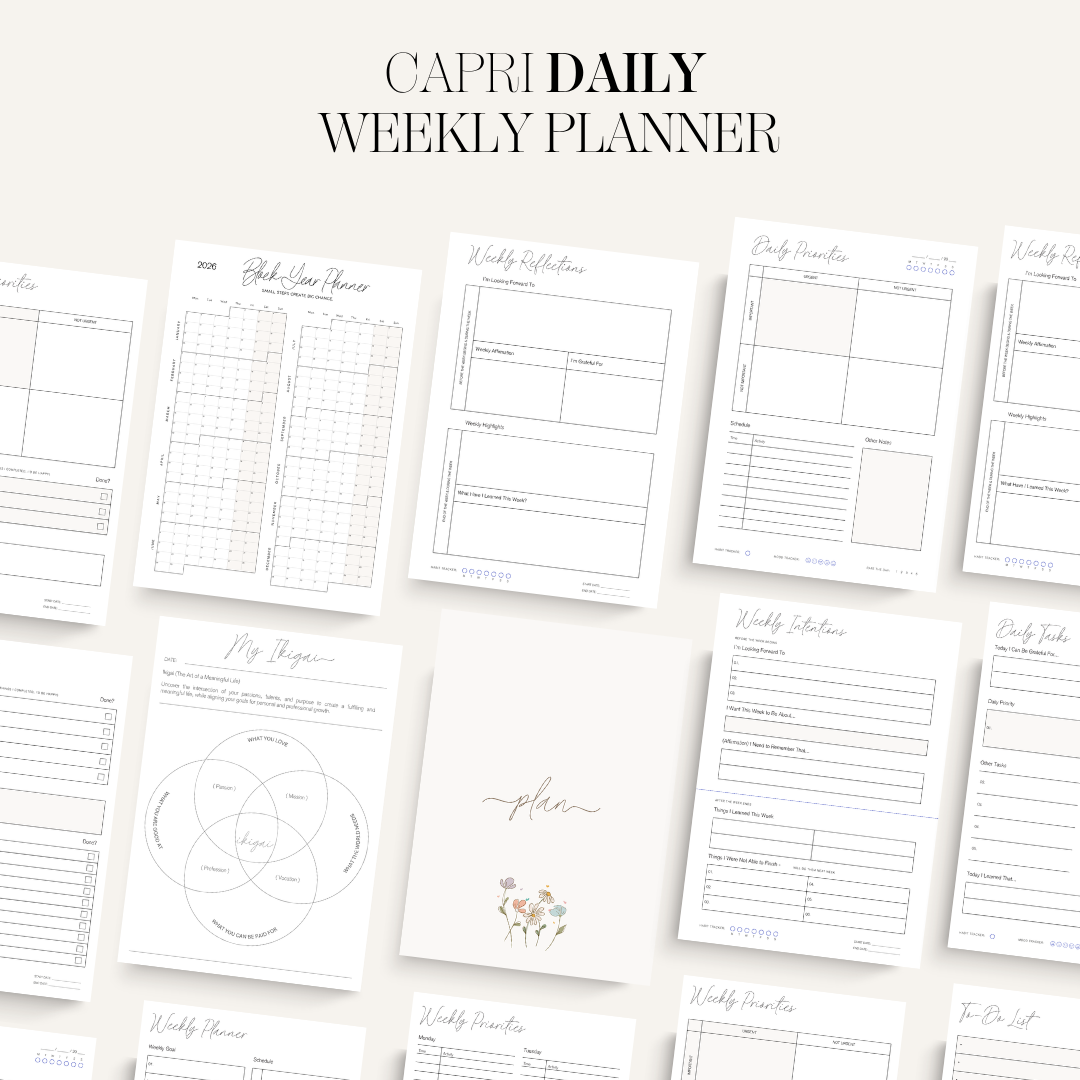 The Capri Daily, Weekly + Monthly Planner with Ikigai (Copy)