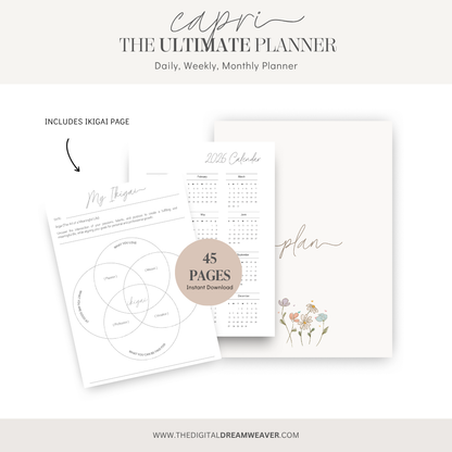 The Capri Daily, Weekly + Monthly Planner with Ikigai (Copy)