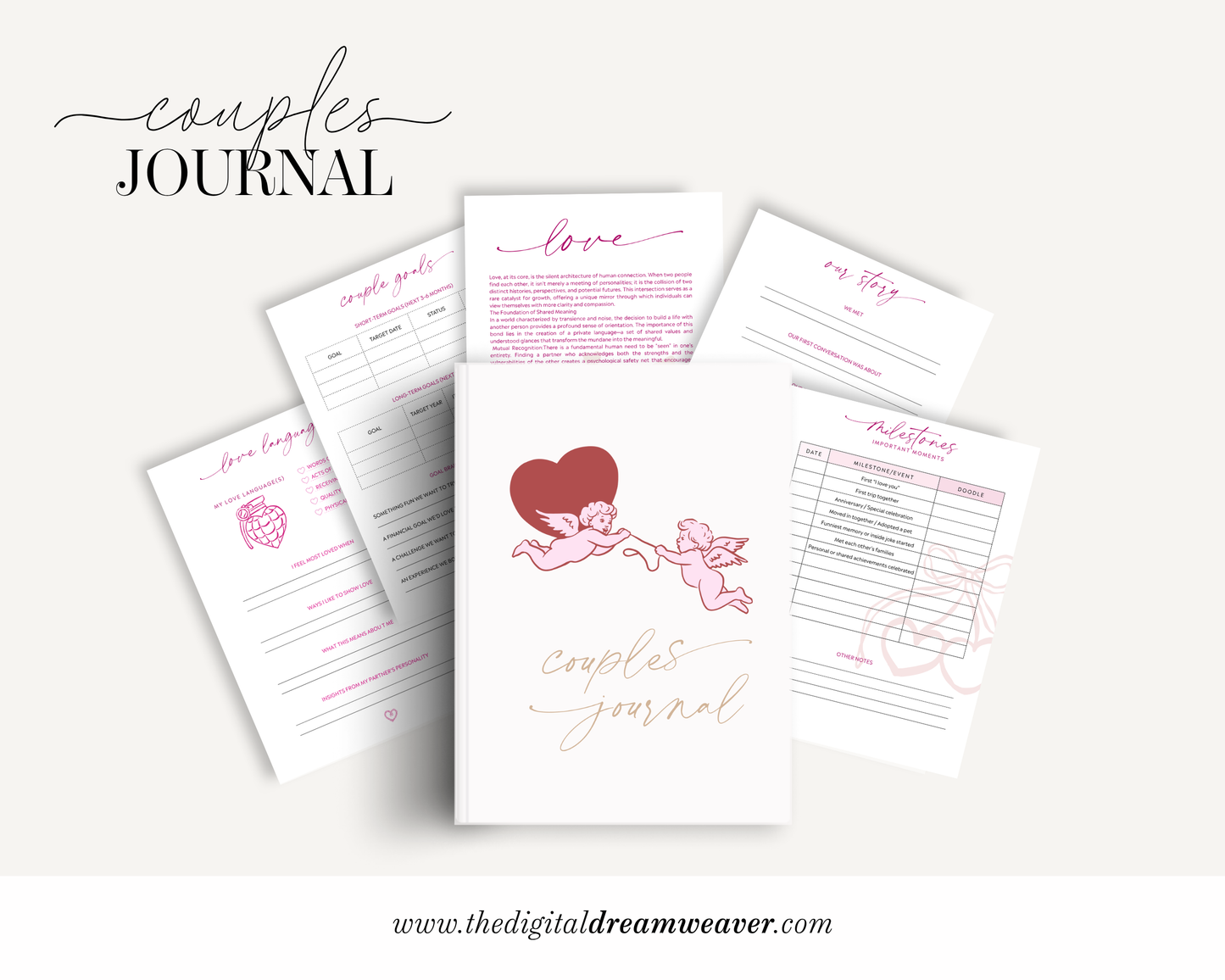Printable Couples Journal for Relationship Growth, Digital Date Night Planner and Communication Workbook, Meaningful Anniversary Gift Idea