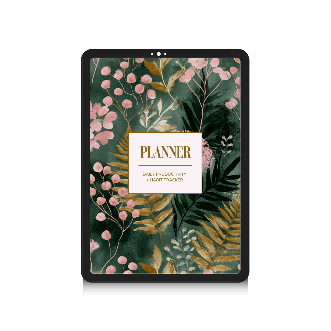 Daily Productivity Planner with Habit Tracker | Digital Life Organizer Goodnotes Template | Aesthetic Daily To Do List and Goal Setting Journal