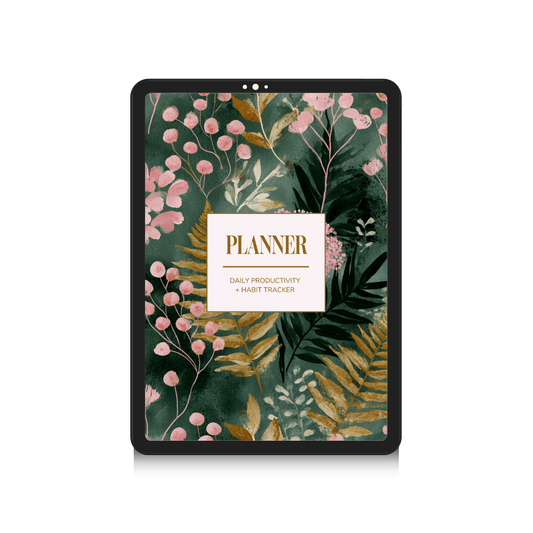 Daily Productivity Planner with Habit Tracker | Digital Life Organizer Goodnotes Template | Aesthetic Daily To Do List and Goal Setting Journal