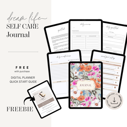 Dream Life Self Care Journal | Daily Wellness & Gratitude Planner | Mindfulness, Reflection & Positivity Workbook