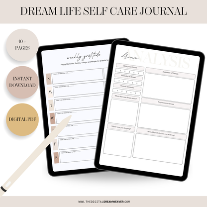Dream Life Self Care Journal | Daily Wellness & Gratitude Planner | Mindfulness, Reflection & Positivity Workbook