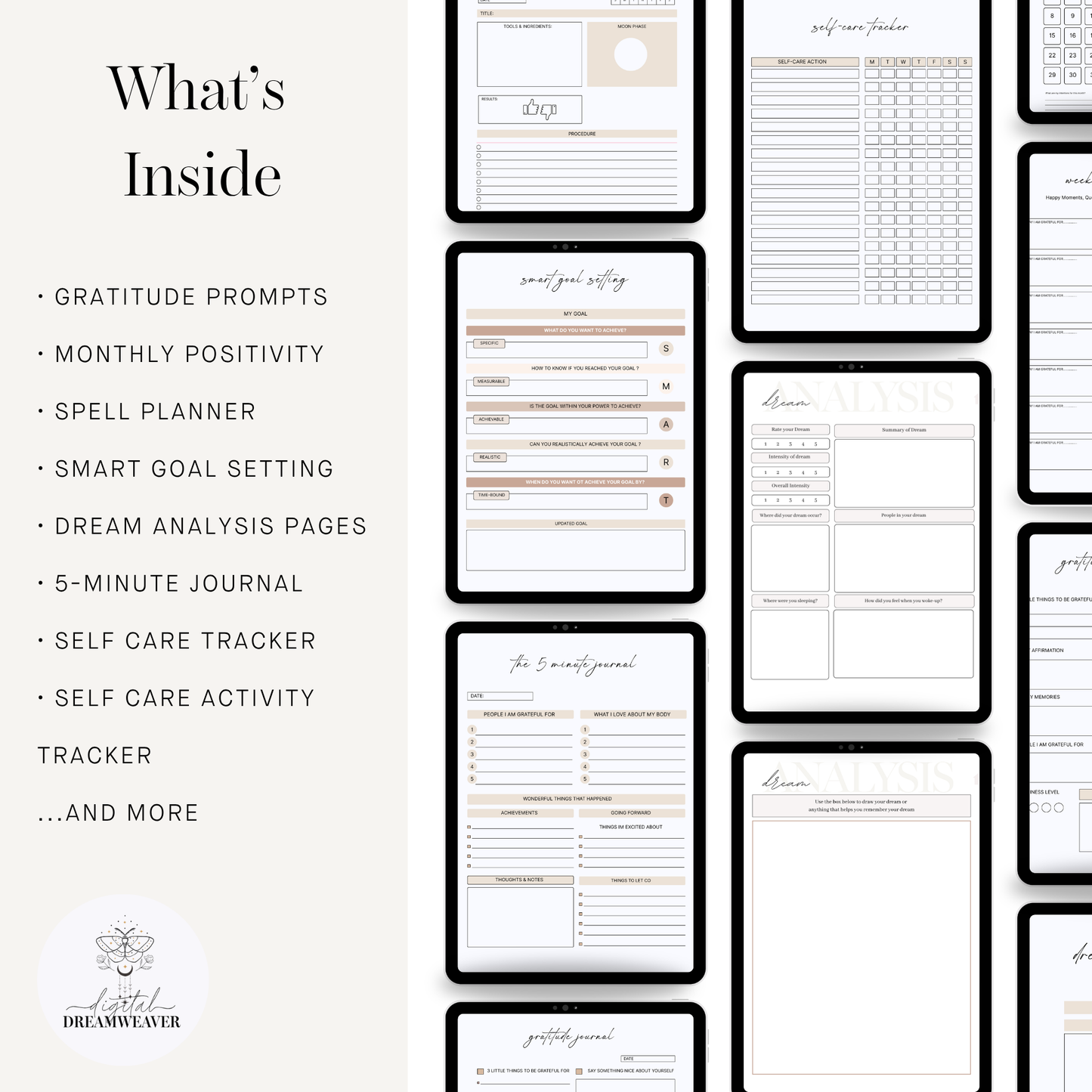 Dream Life Self Care Journal | Daily Wellness & Gratitude Planner | Mindfulness, Reflection & Positivity Workbook