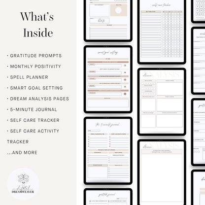 Dream Life Self Care Journal | Daily Wellness & Gratitude Planner | Mindfulness, Reflection & Positivity Workbook