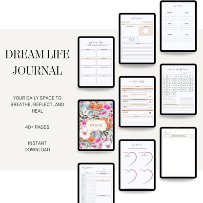 Dream Life Self Care Journal | Daily Wellness & Gratitude Planner | Mindfulness, Reflection & Positivity Workbook