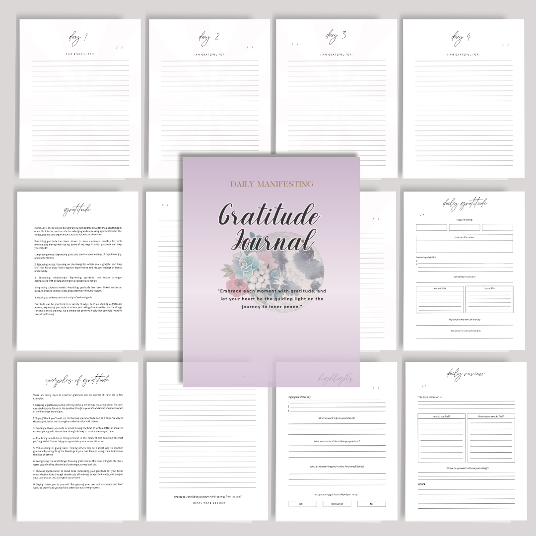 Daily Manifesting & Gratitude Journal | Law of Attraction, Intentional Living, and Mindful Goal Setting