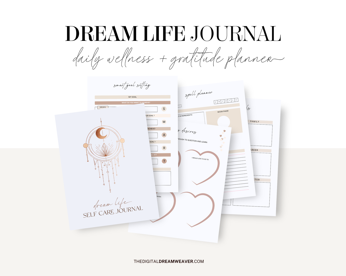 Dream Life Self Care Journal | Daily Wellness & Gratitude Planner | Mindfulness, Reflection & Positivity Workbook