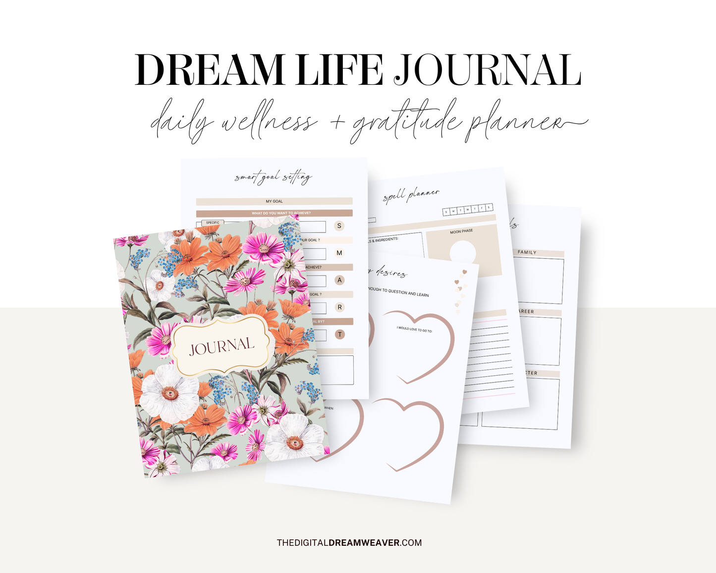 Dream Life Self Care Journal | Daily Wellness & Gratitude Planner | Mindfulness, Reflection & Positivity Workbook
