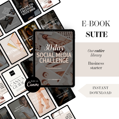 Empire Builder Ultimate Vault™ | Ultimate Faceless Digital Marketing Ebook Bundle PLR MRR, 30 Day Social Media Challenge Canva Guide, Sell Online Products Beginner Course