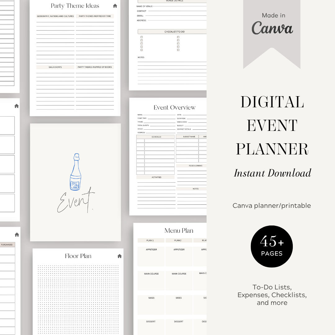 50-Page Digital Event Planner | Party Planning, Budgeting, Guest Lists + More!