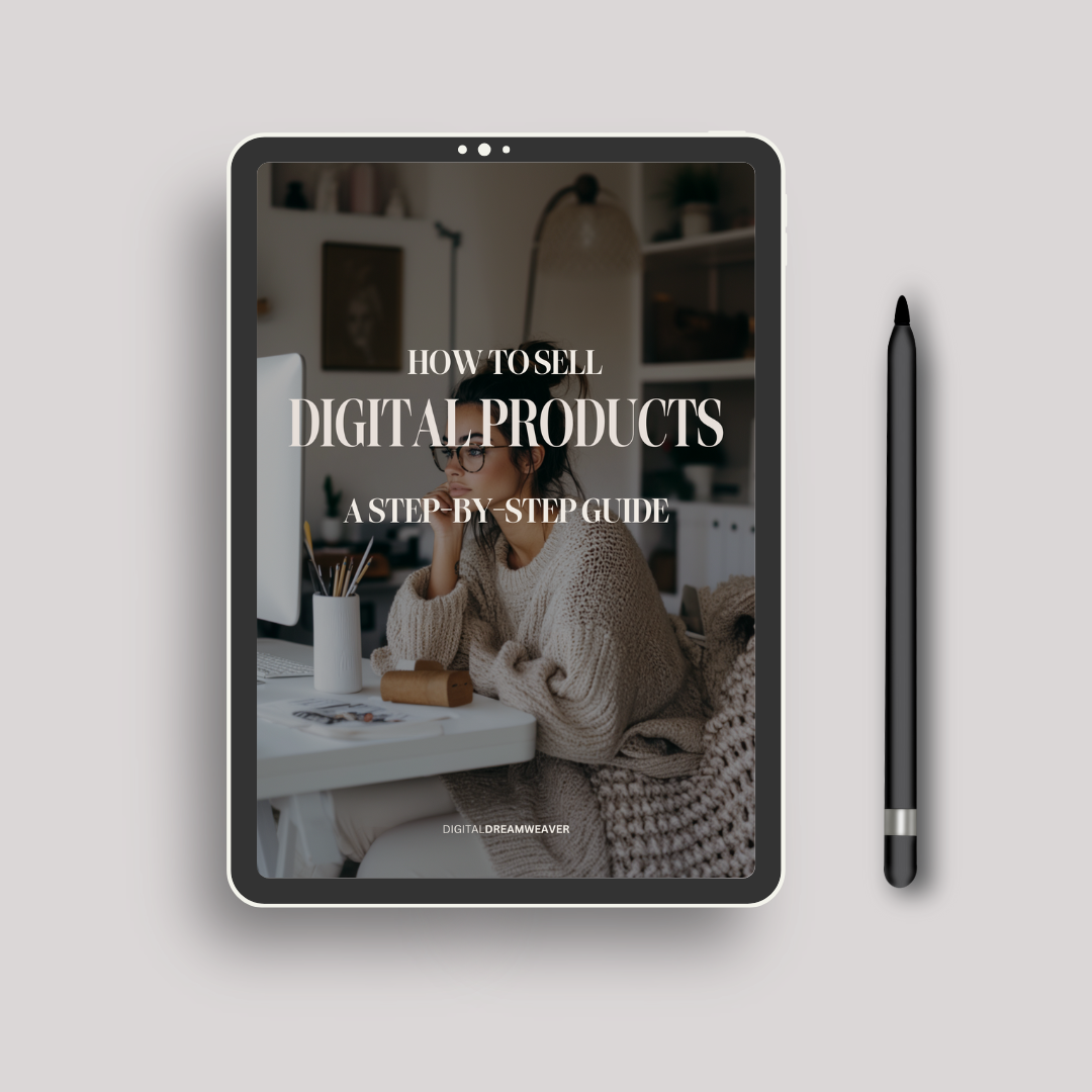 Tablet displaying a digital product guide on a light gray background