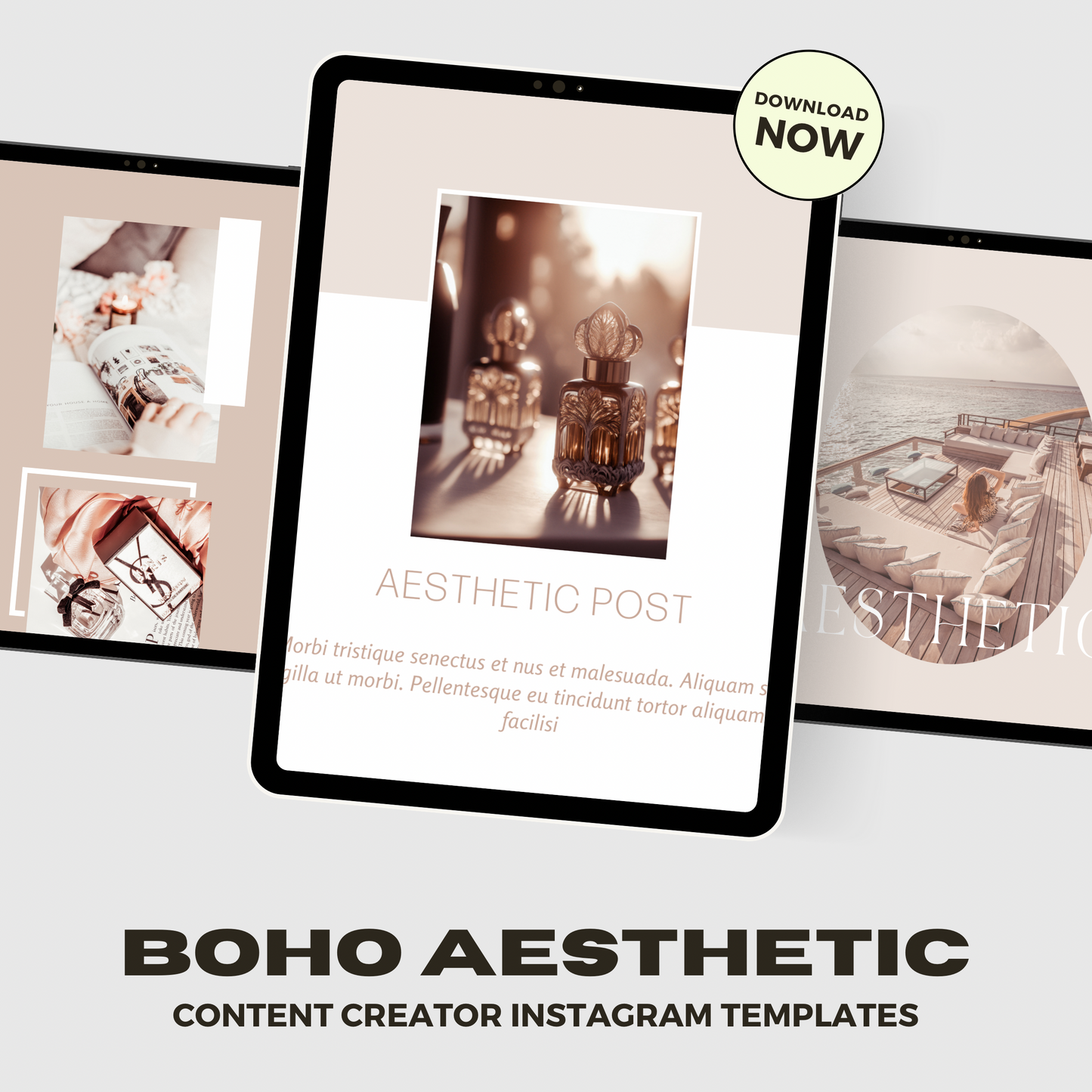 Content Creator IG Instagram Posts, Earthy Boho Aesthetic