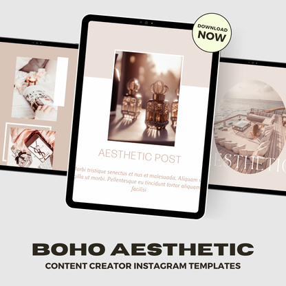 Content Creator IG Instagram Posts, Earthy Boho Aesthetic