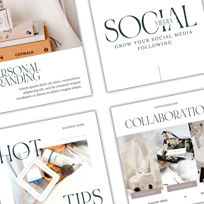 100 Lux & Light Clean, Editorial, White Aesthetic, Engagement Boosting IG Social Media Instagram Posts Template