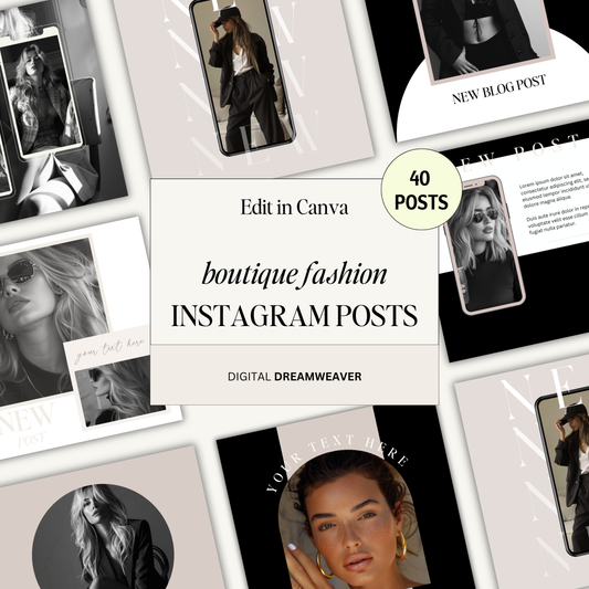 Boutique Fashion Instagram IG Posts, Social Media Template for Fashion