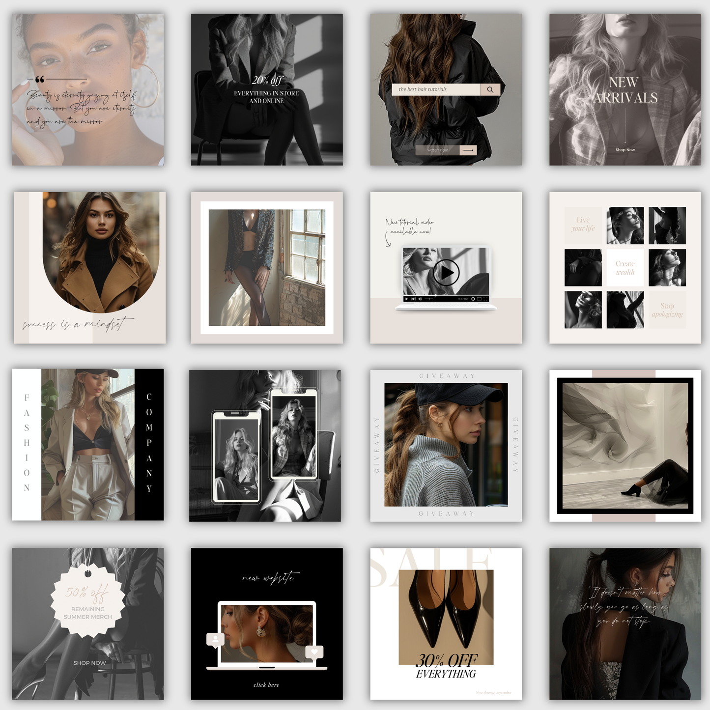Boutique Fashion Instagram IG Posts, Social Media Template for Fashion