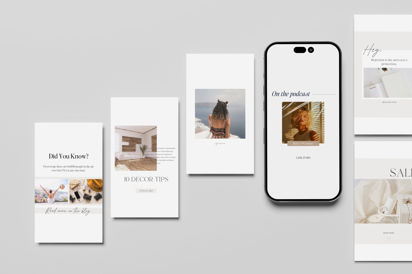 Jordan | 200 Clean + Minimalist Instagram Post Templates, edit in Canva