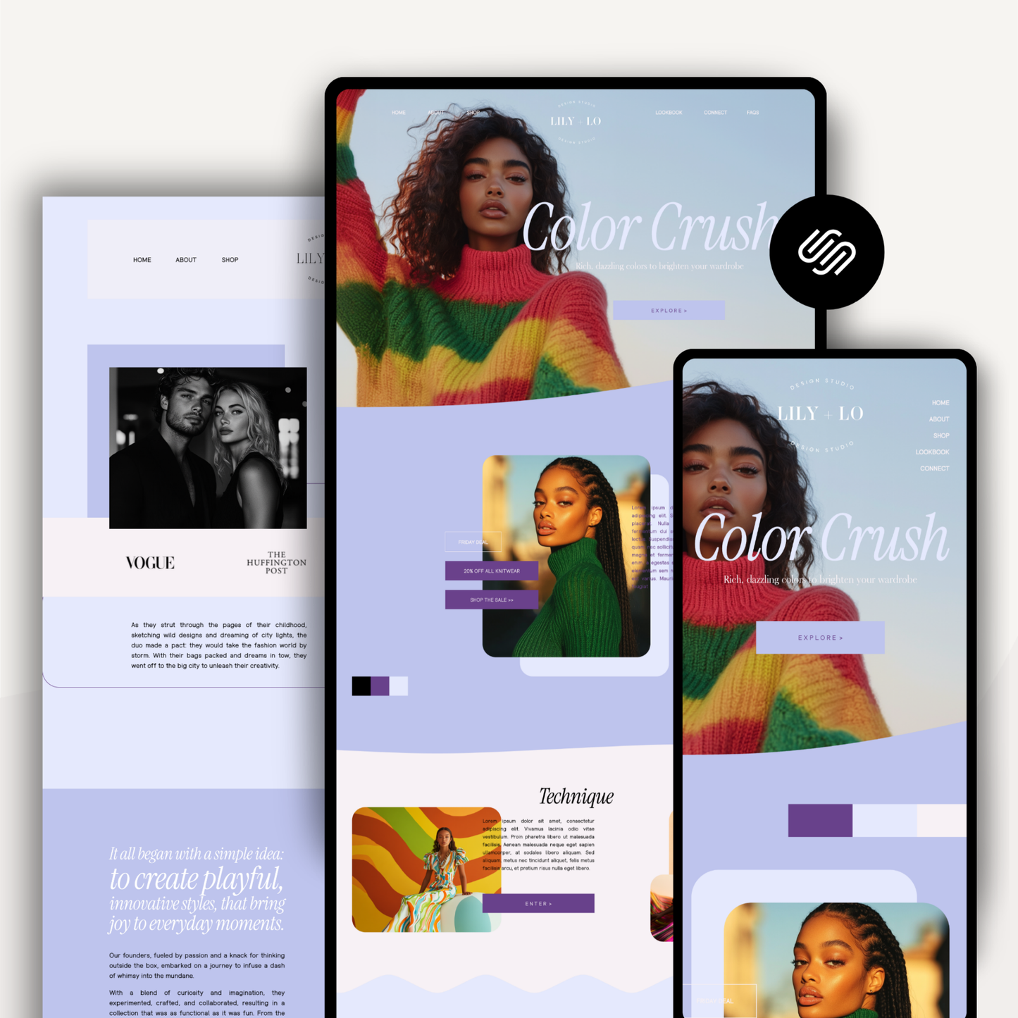 LILLY Squarespace Website Template