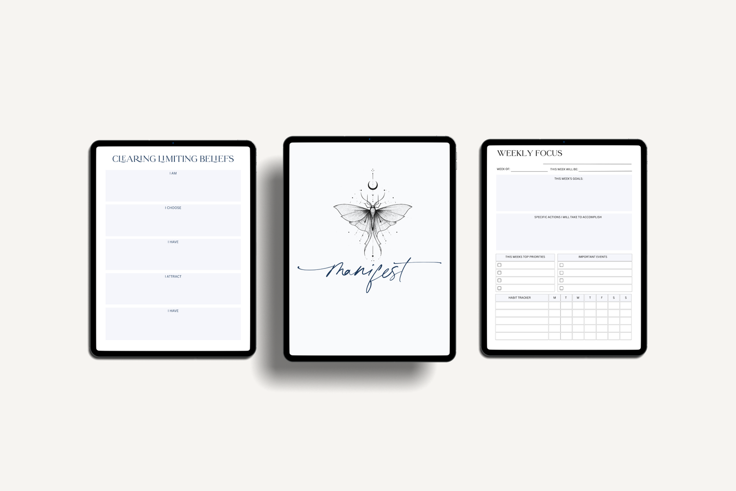 Digital Manifestation Journal | 369 Method Manifesting Workbook | Daily Law of Attraction Planner | Goodnotes Journal Prompts & Vision Board
