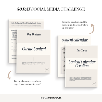 30-Day Social Media Challenge | Grow Your Audience & Boost Engagement | Daily Action Plan for Entrepreneurs