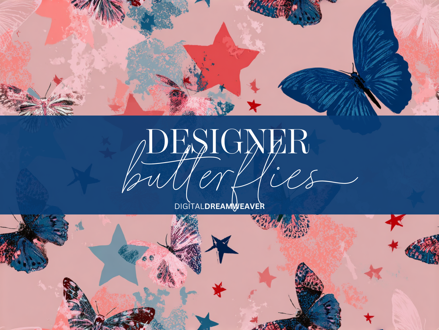 Designer Butterflies Seamless Pattern N. 24300