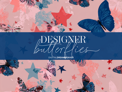Designer Butterflies Seamless Pattern N. 24300
