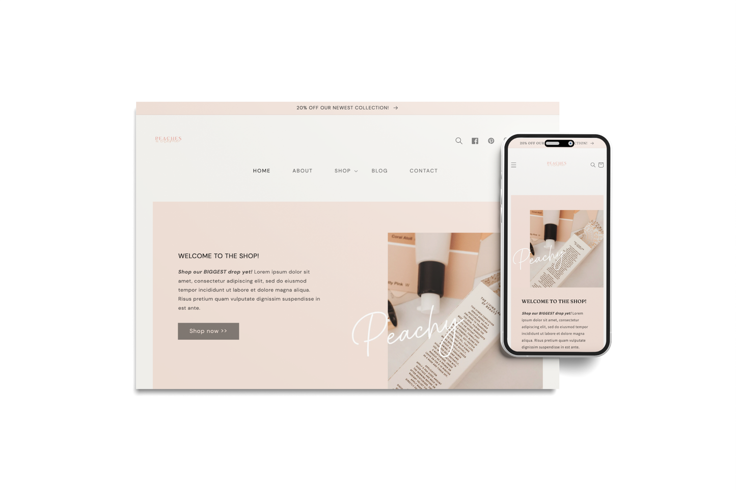 Peaches Shopify Website Template