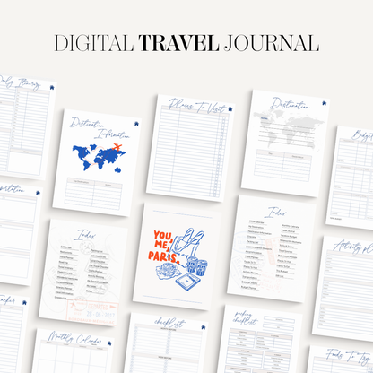 Digital Travel Planner | Vacation Planner & Trip Organizer | Packing Lists, Itineraries & Budget Templates