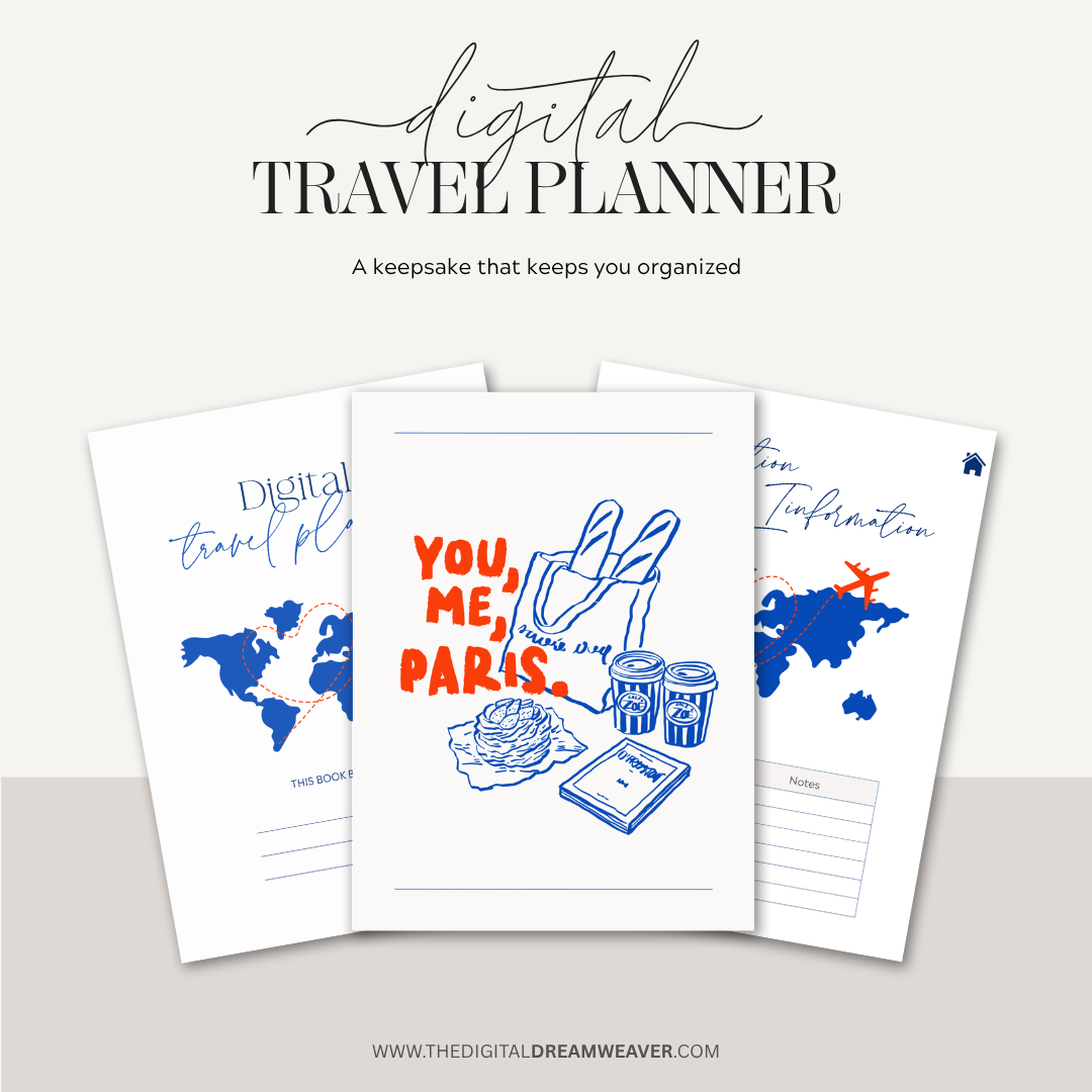 Digital Travel Planner | Vacation Planner & Trip Organizer | Packing Lists, Itineraries & Budget Templates