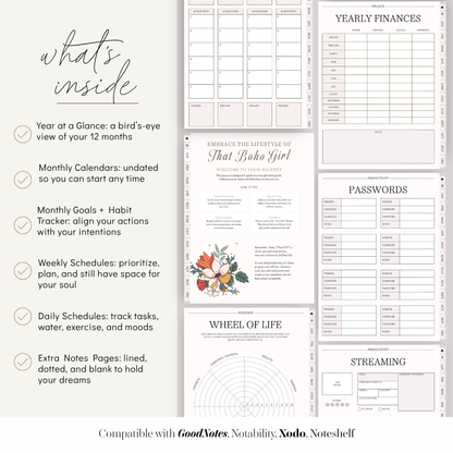 Boho Girl Mega Life Digital Planner