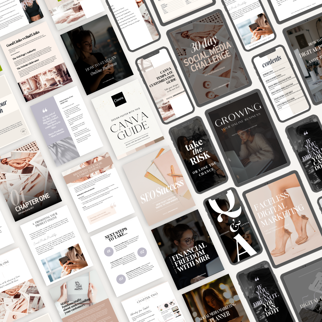 Empire Builder Ultimate Vault™ | Ultimate Faceless Digital Marketing Ebook Bundle PLR MRR, 30 Day Social Media Challenge Canva Guide, Sell Online Products Beginner Course