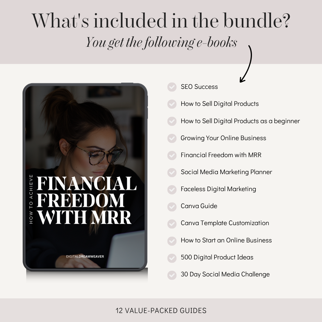 Empire Builder Ultimate Vault™ | Ultimate Faceless Digital Marketing Ebook Bundle PLR MRR, 30 Day Social Media Challenge Canva Guide, Sell Online Products Beginner Course
