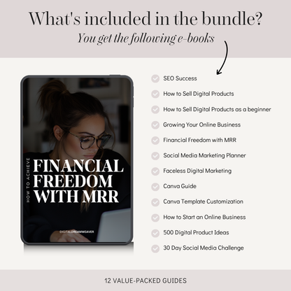 Empire Builder Ultimate Vault™ | Ultimate Faceless Digital Marketing Ebook Bundle PLR MRR, 30 Day Social Media Challenge Canva Guide, Sell Online Products Beginner Course