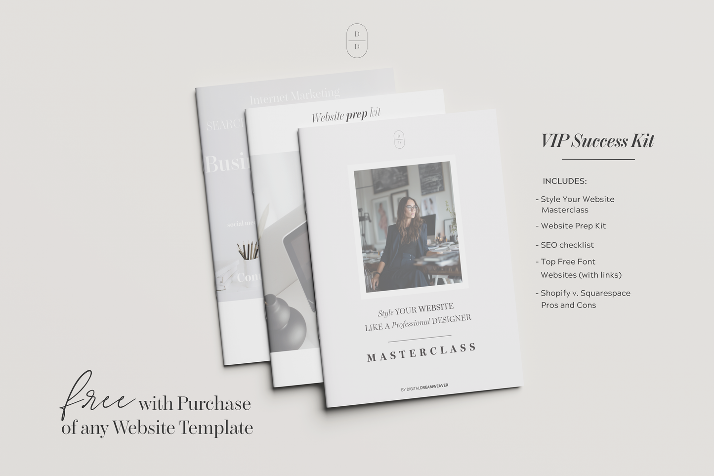 VIP Success Kit for website design on a light gray background