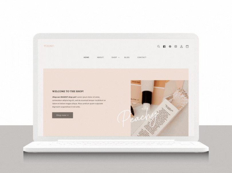 Peaches Shopify Website Template