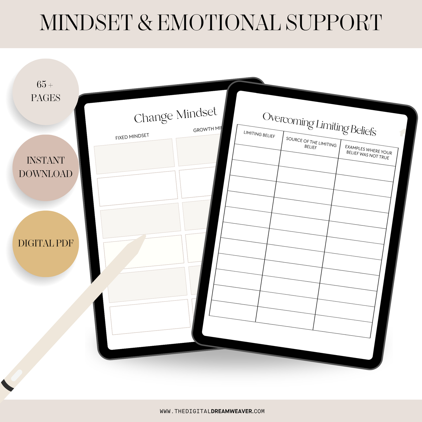 ADHD Brain Dump Planner Digital Journal, Daily Task Tracker, Neurodivergent Mental Health Worksheets & Focus Life Organizer Canva Template