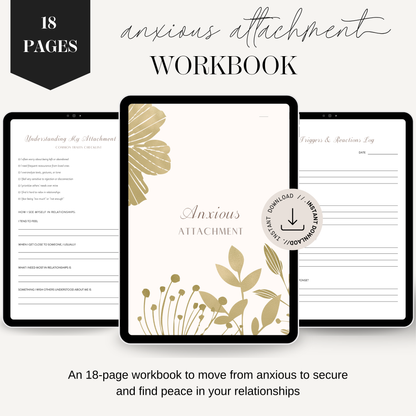 Anxious Attachment Style Workbook, Relationship Healing Journal for Emotional Regulation, Inner Child Healing & Boundary Setting Digital Guide