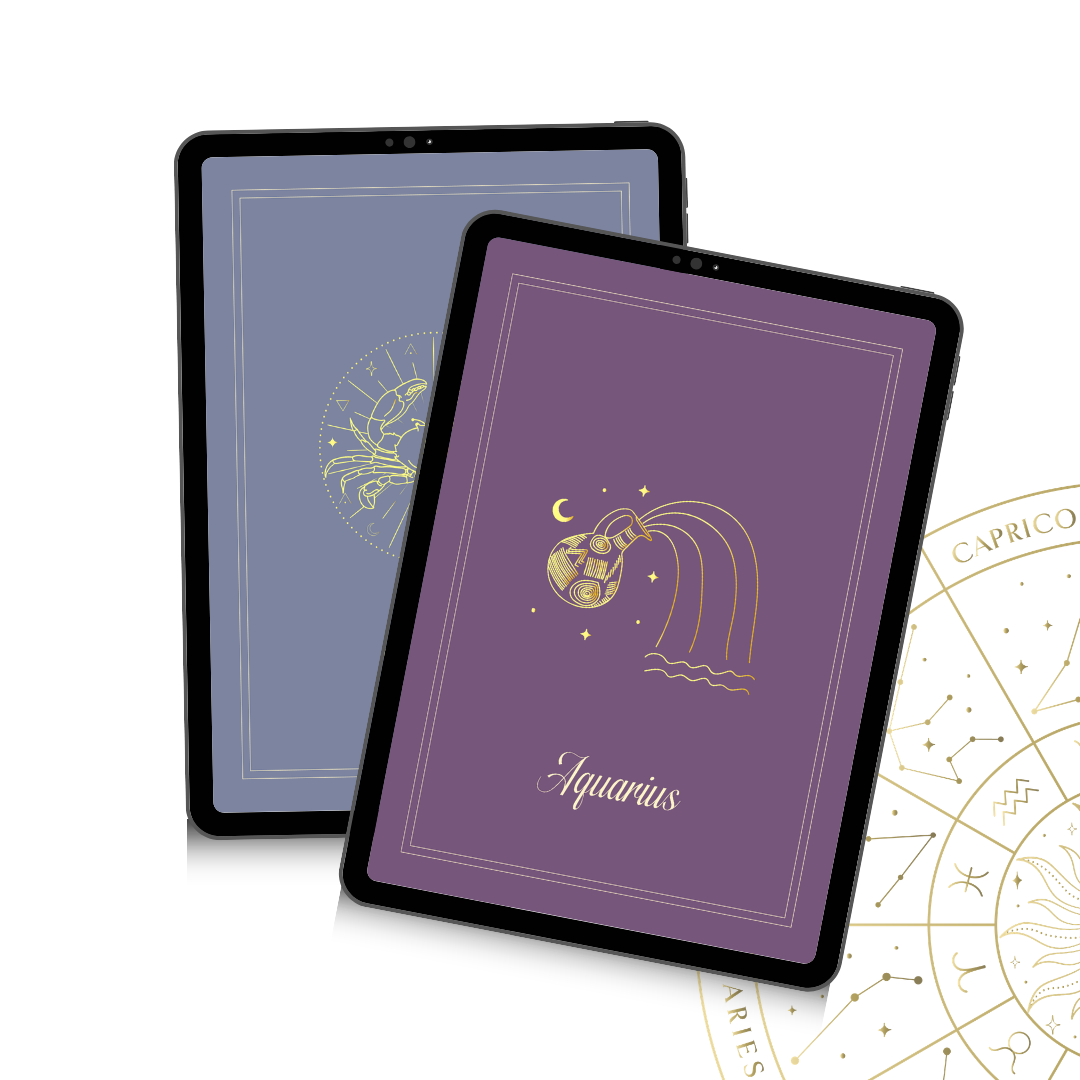 Undated Celestial Zodiac Themed Planner for Astrology Lovers | Aries • Taurus • Gemini • Cancer • Leo • Virgo • Libra • Scorpio • Sagittarius • Capricorn • Aquarius • Pisces