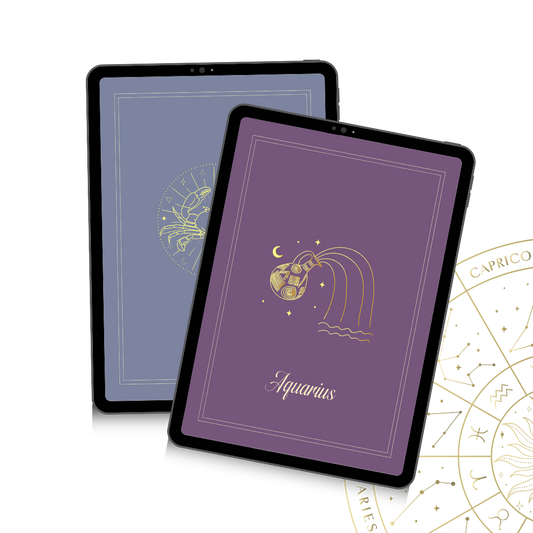 Undated Celestial Zodiac Themed Planner for Astrology Lovers | Aries • Taurus • Gemini • Cancer • Leo • Virgo • Libra • Scorpio • Sagittarius • Capricorn • Aquarius • Pisces