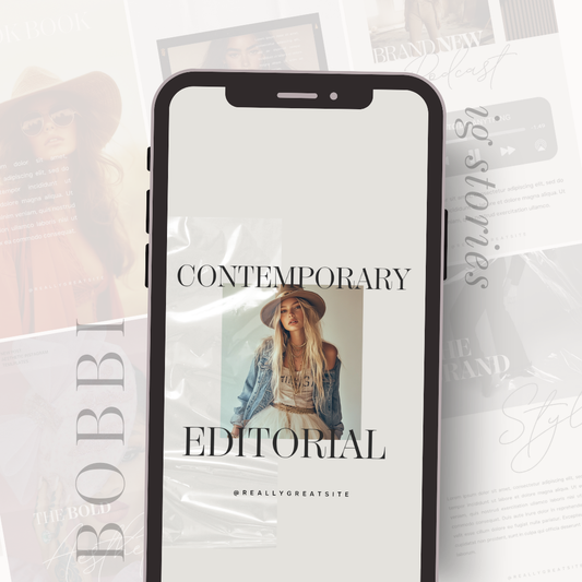 Bobbi | Editorial Neutral Minimalist Engagement Content Social Media Kit | Fashion Magazine Aesthetic