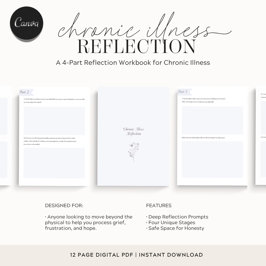 Chronic Illness Reflection Journal, Health Mindset Workbook, Emotional Healing Journey Prompts, Goodnotes Recovery Diary, Wellness Journal