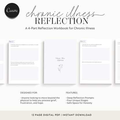 Chronic Illness Reflection Journal, Health Mindset Workbook, Emotional Healing Journey Prompts, Goodnotes Recovery Diary, Wellness Journal
